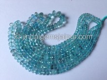 Moss Aquamarine Far Faceted Roundelle Beads